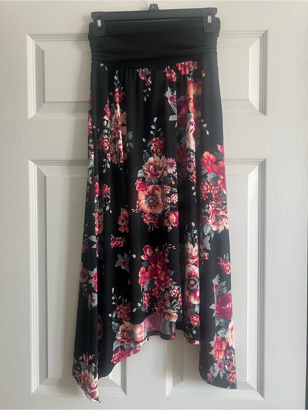 Apt. 9 Black Floral High-Low Maxi Skirt